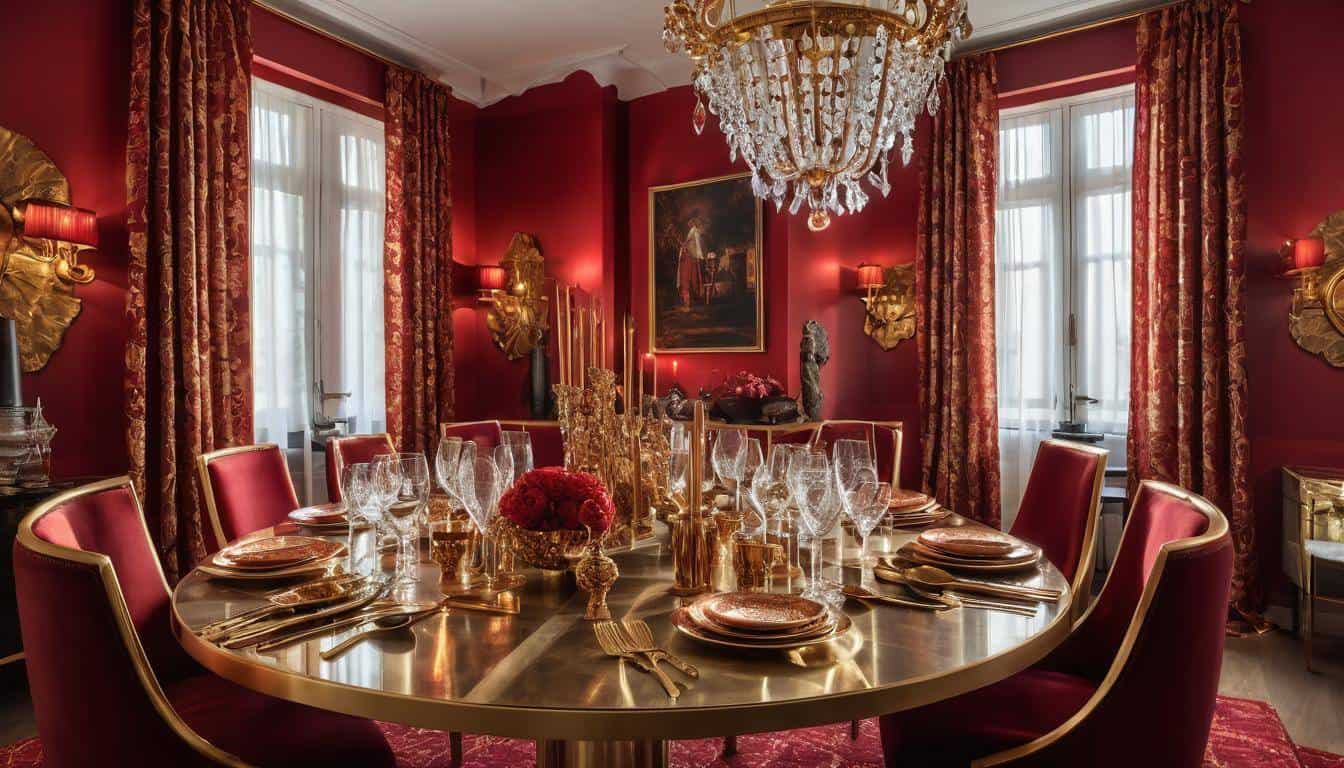 beautiful red dining rooms