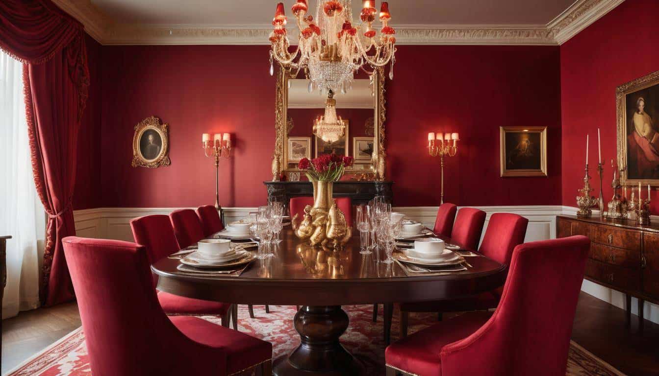 beautiful red dining rooms