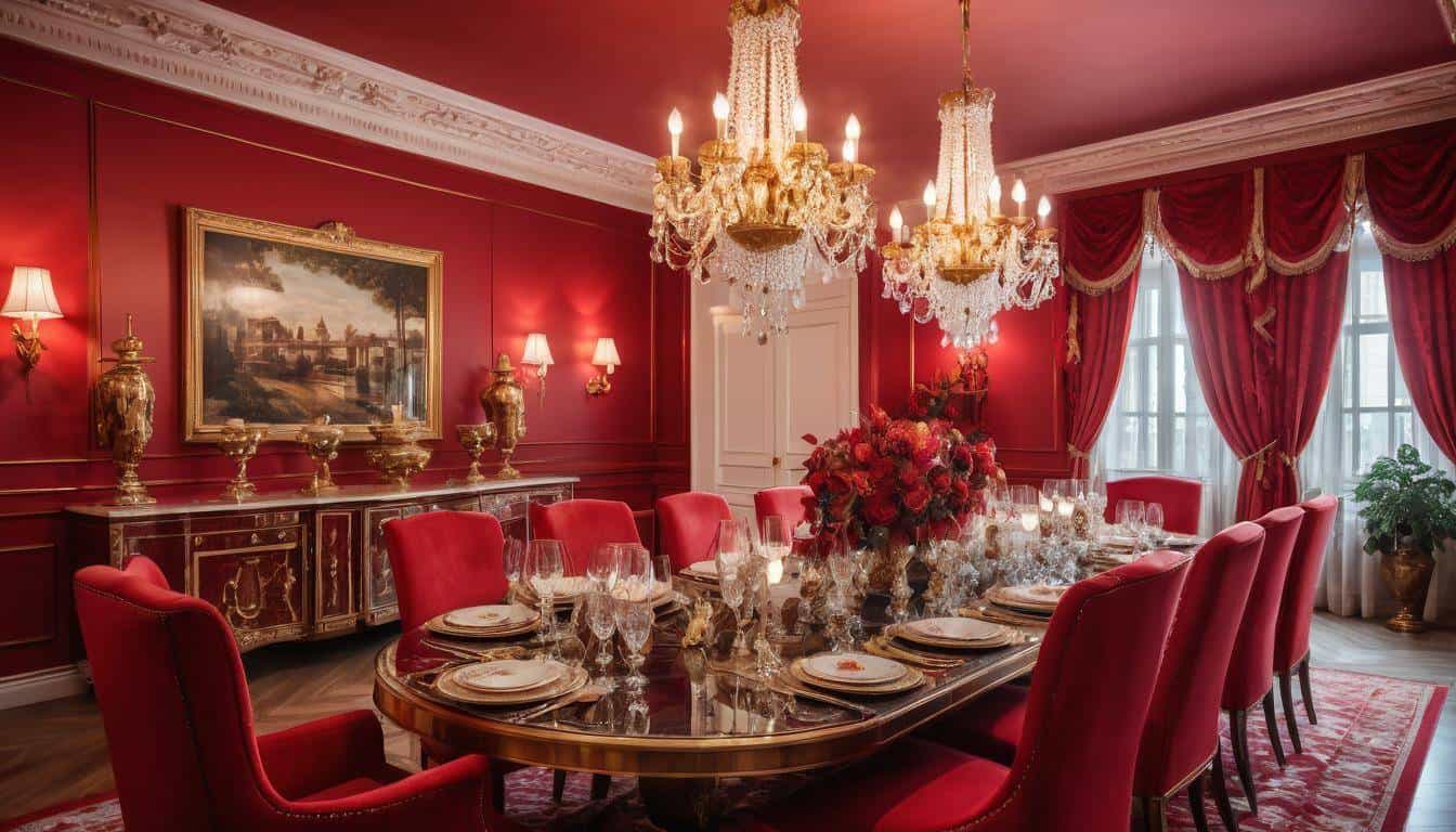 beautiful red dining rooms