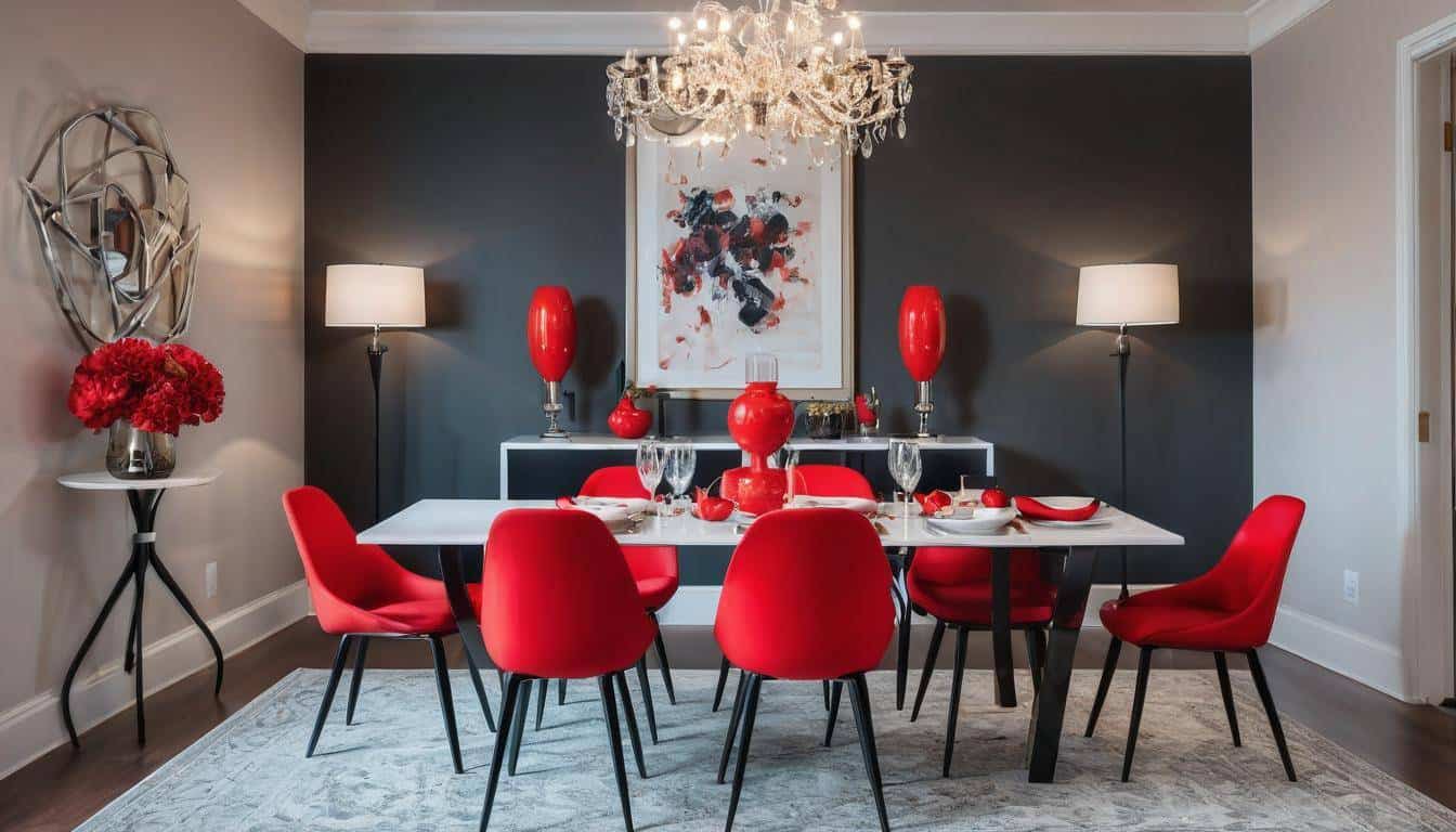 beautiful red dining rooms