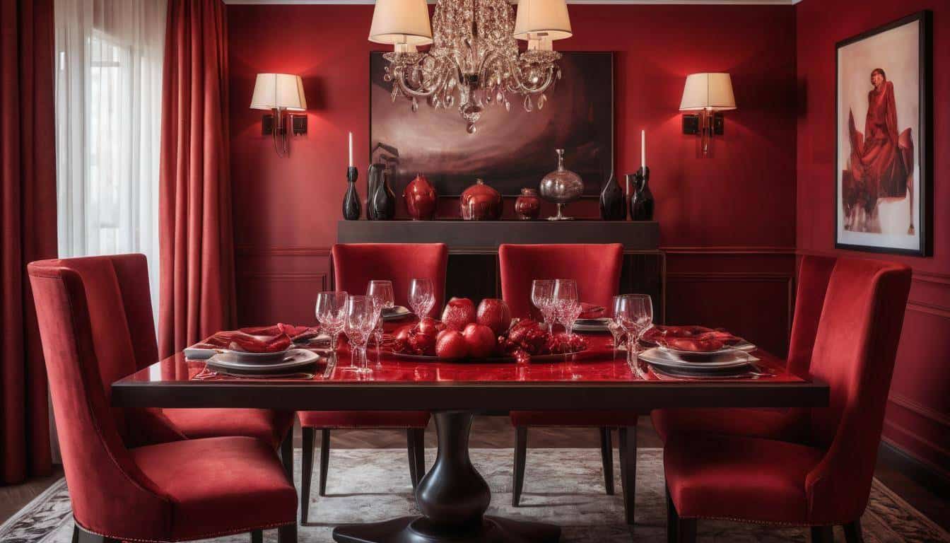 beautiful red dining rooms