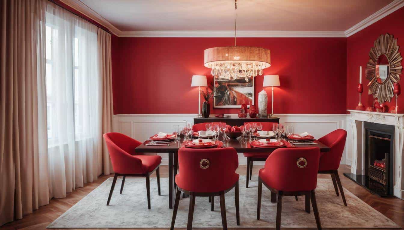beautiful red dining rooms
