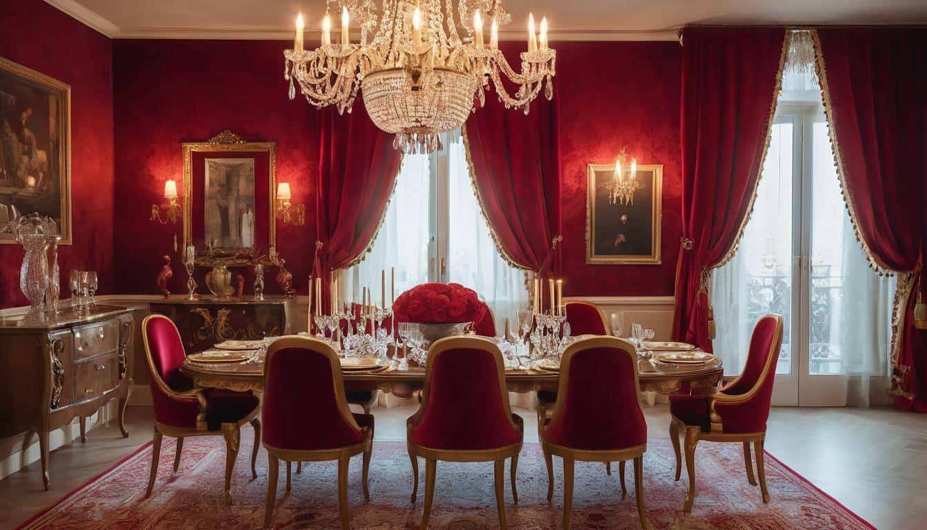 beautiful red dining rooms