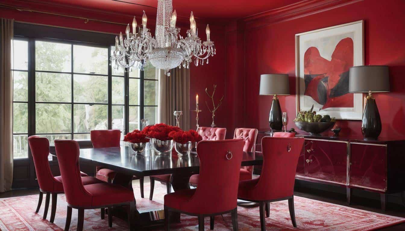 beautiful red dining rooms