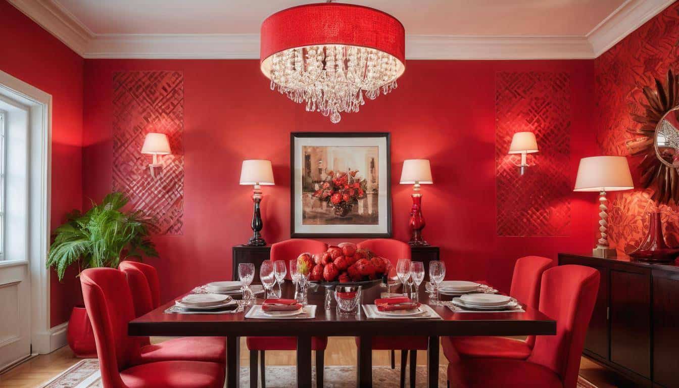 beautiful red dining rooms