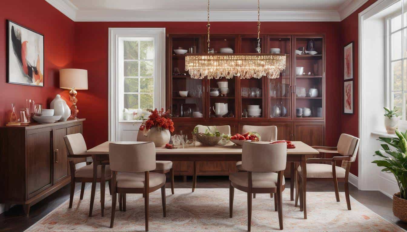 beautiful red dining rooms