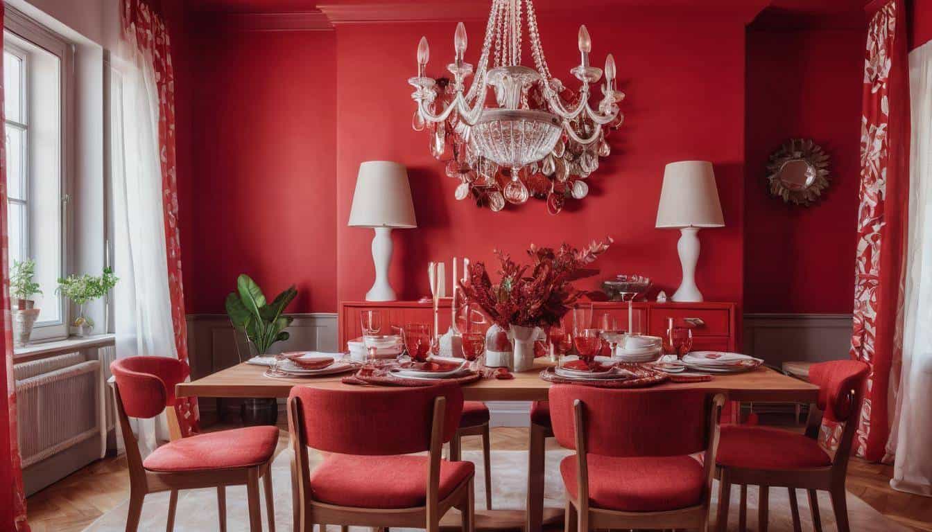 beautiful red dining rooms