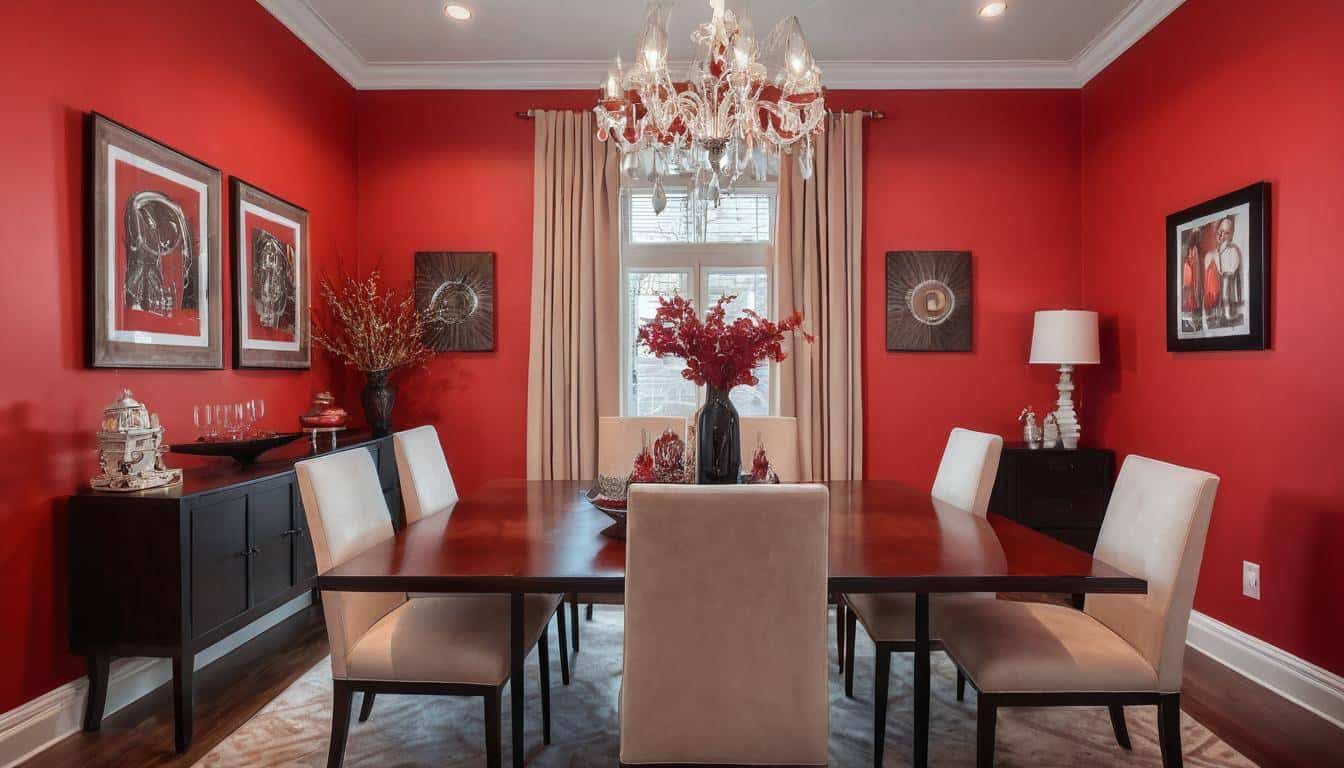 beautiful red dining rooms