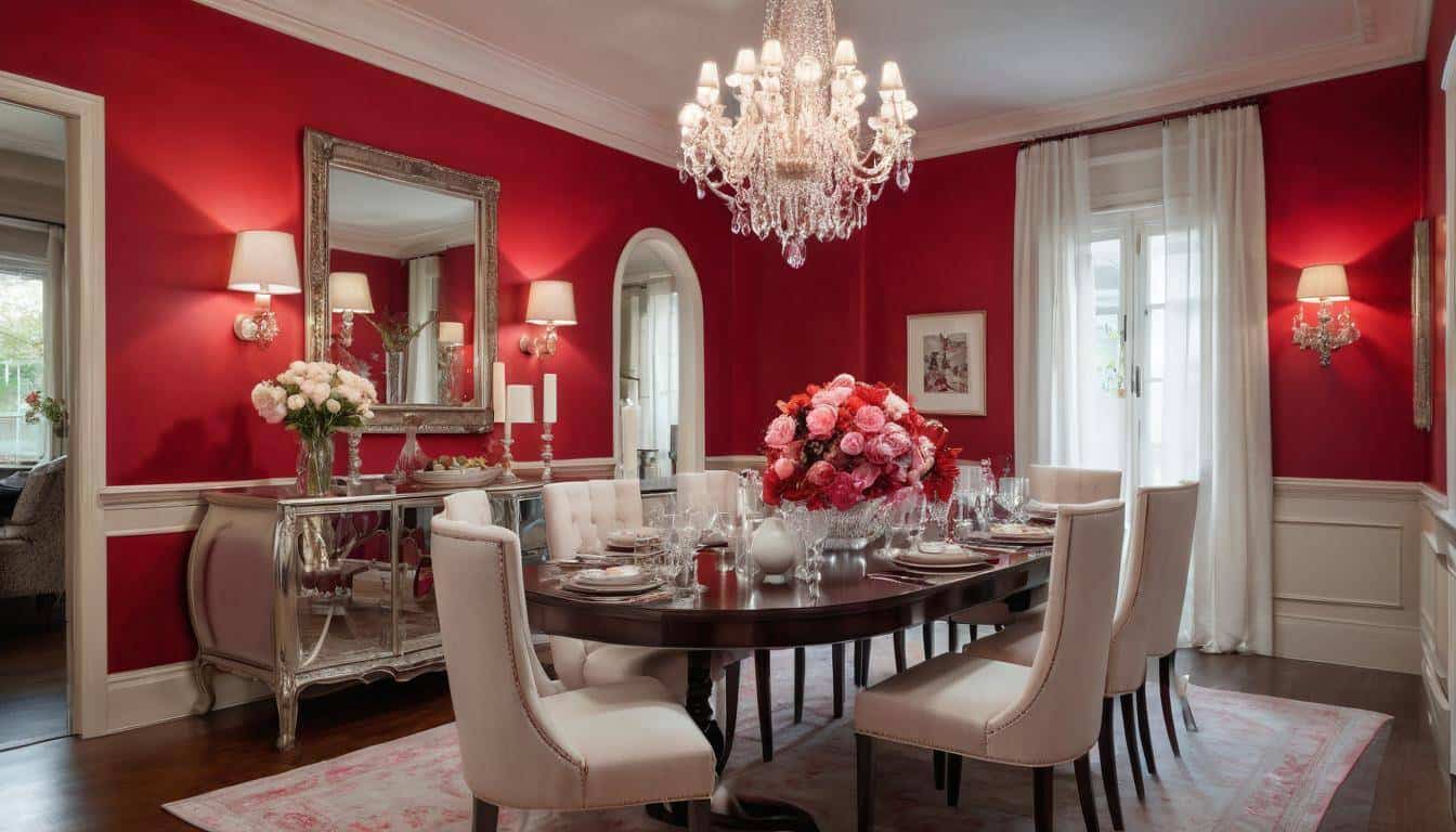 beautiful red dining rooms