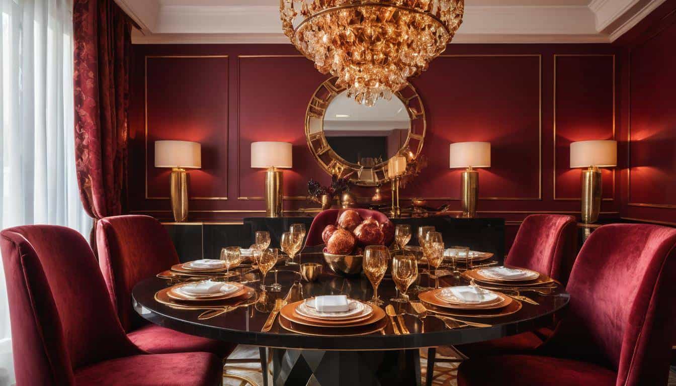 beautiful red dining rooms