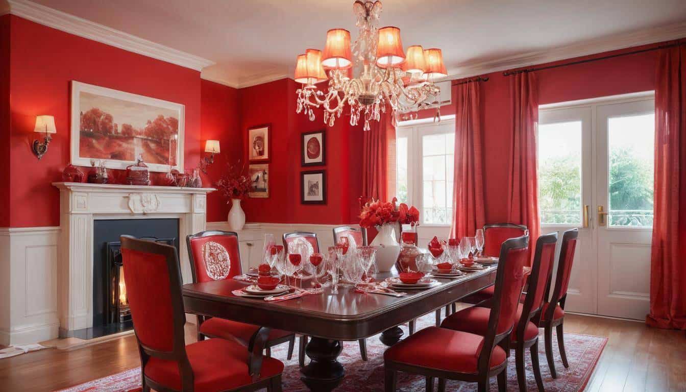 beautiful red dining rooms