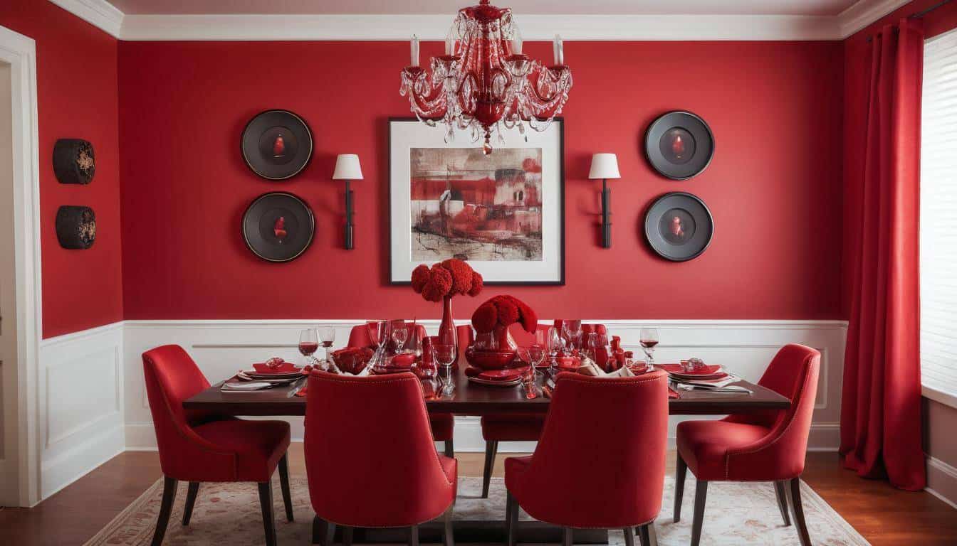 beautiful red dining rooms