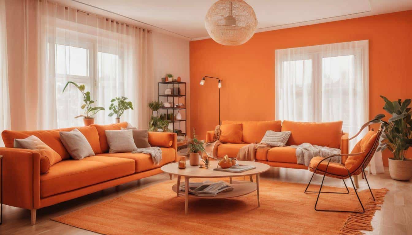 Versatile Orange Living Room
