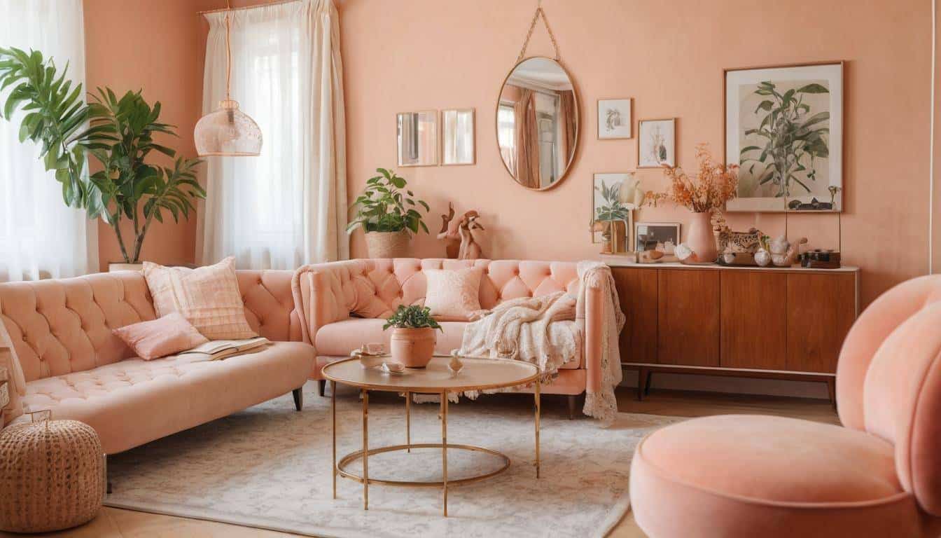 Vintage-modern peach decor