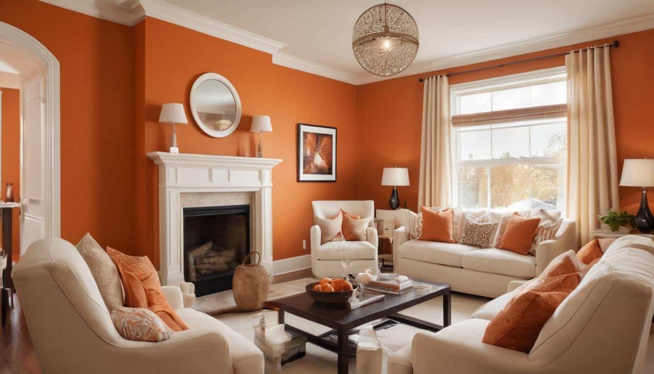 Deep orange living room