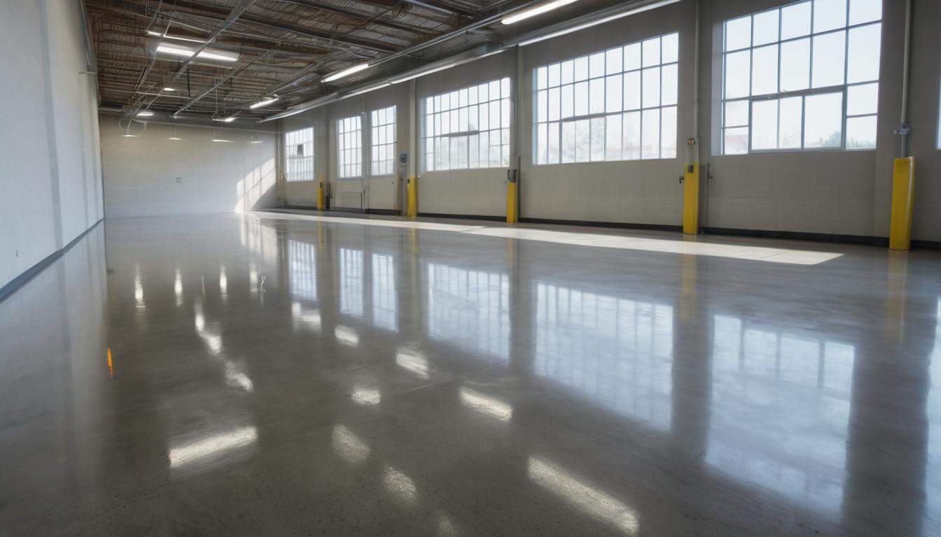 Clean concrete floor finish
