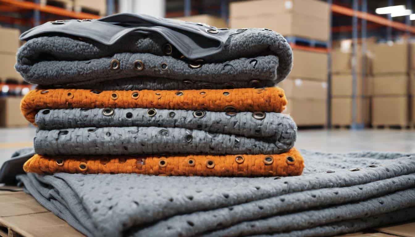 Heavy-duty moving blanket grommets