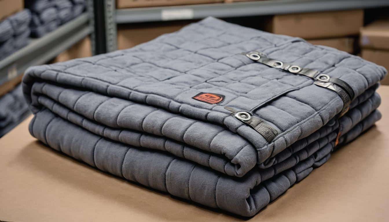 Moving blankets with grommets