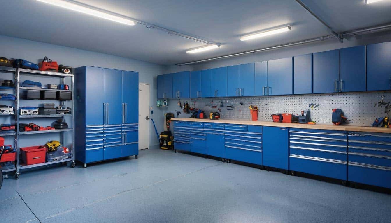 Blue garage renovation