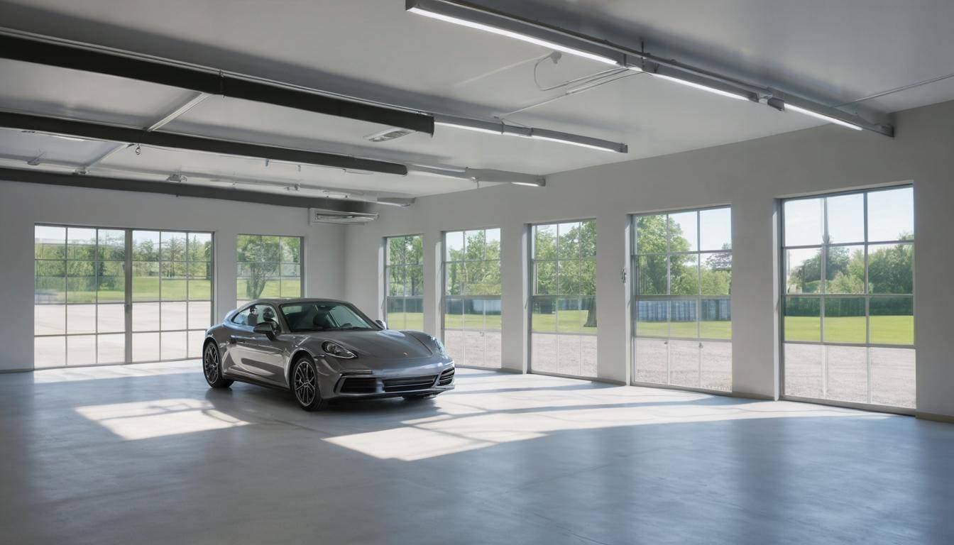 Bright garage windows