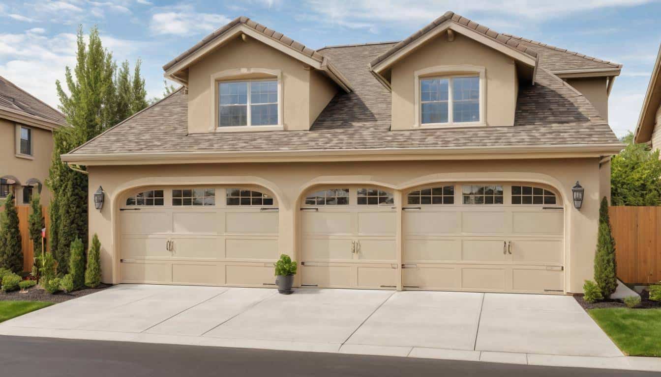 Coordinated beige garage