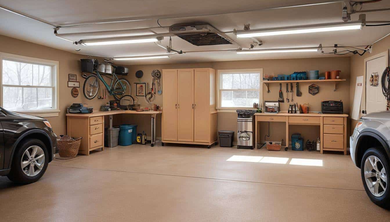 Cozy tan garage