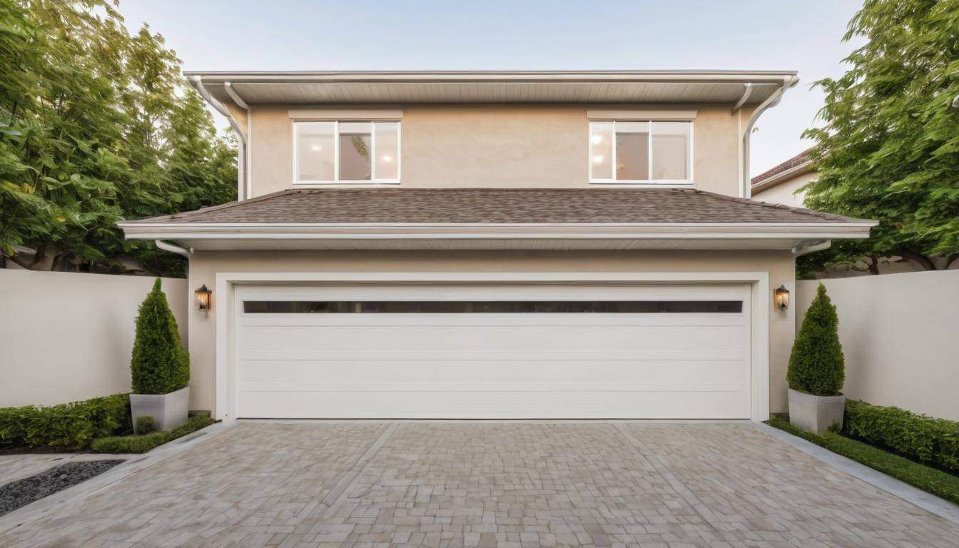 Elegant beige garage exterior