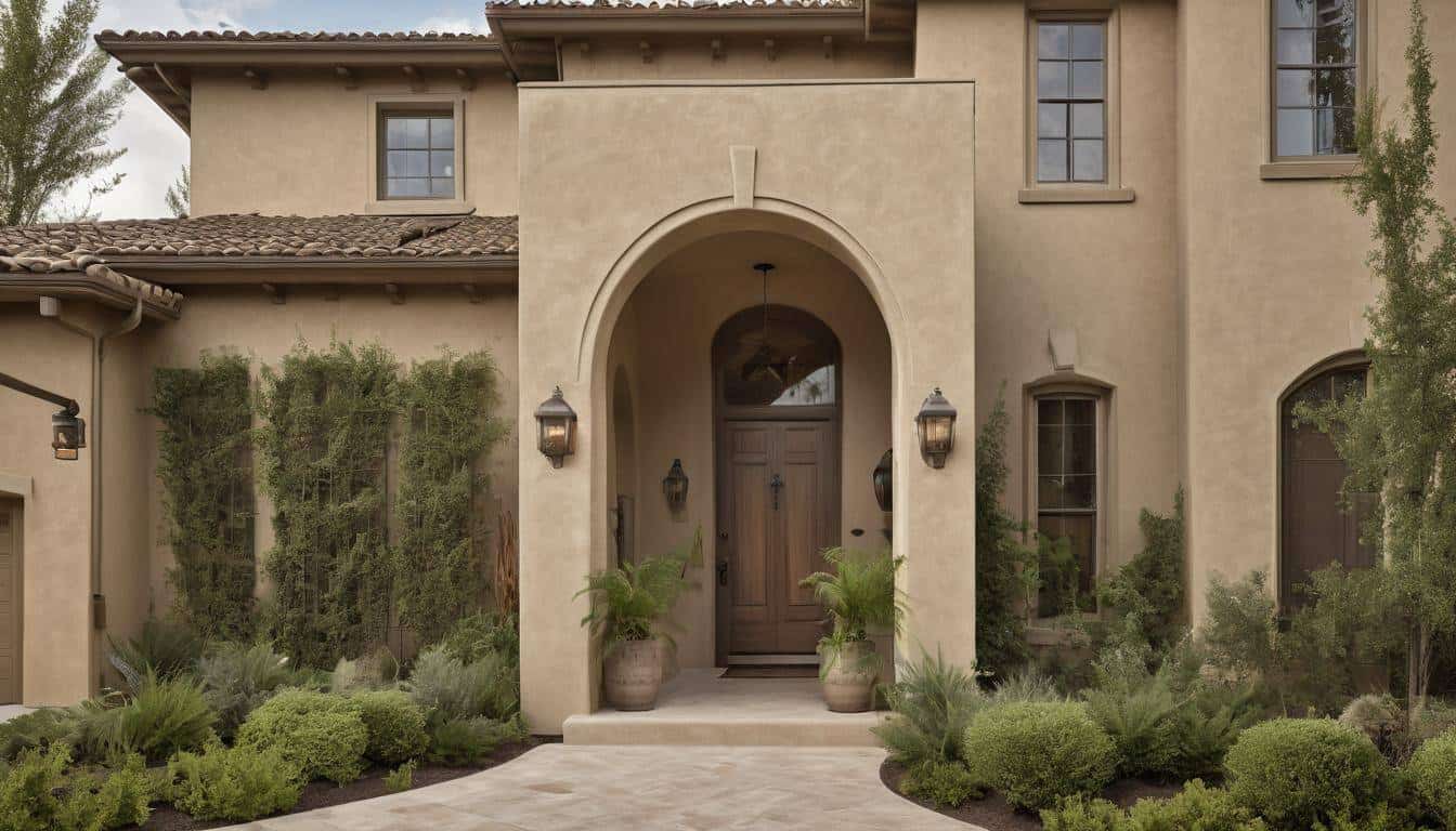 Elegant beige stucco exterior