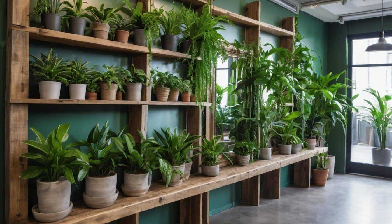 Hallway with indoor plants