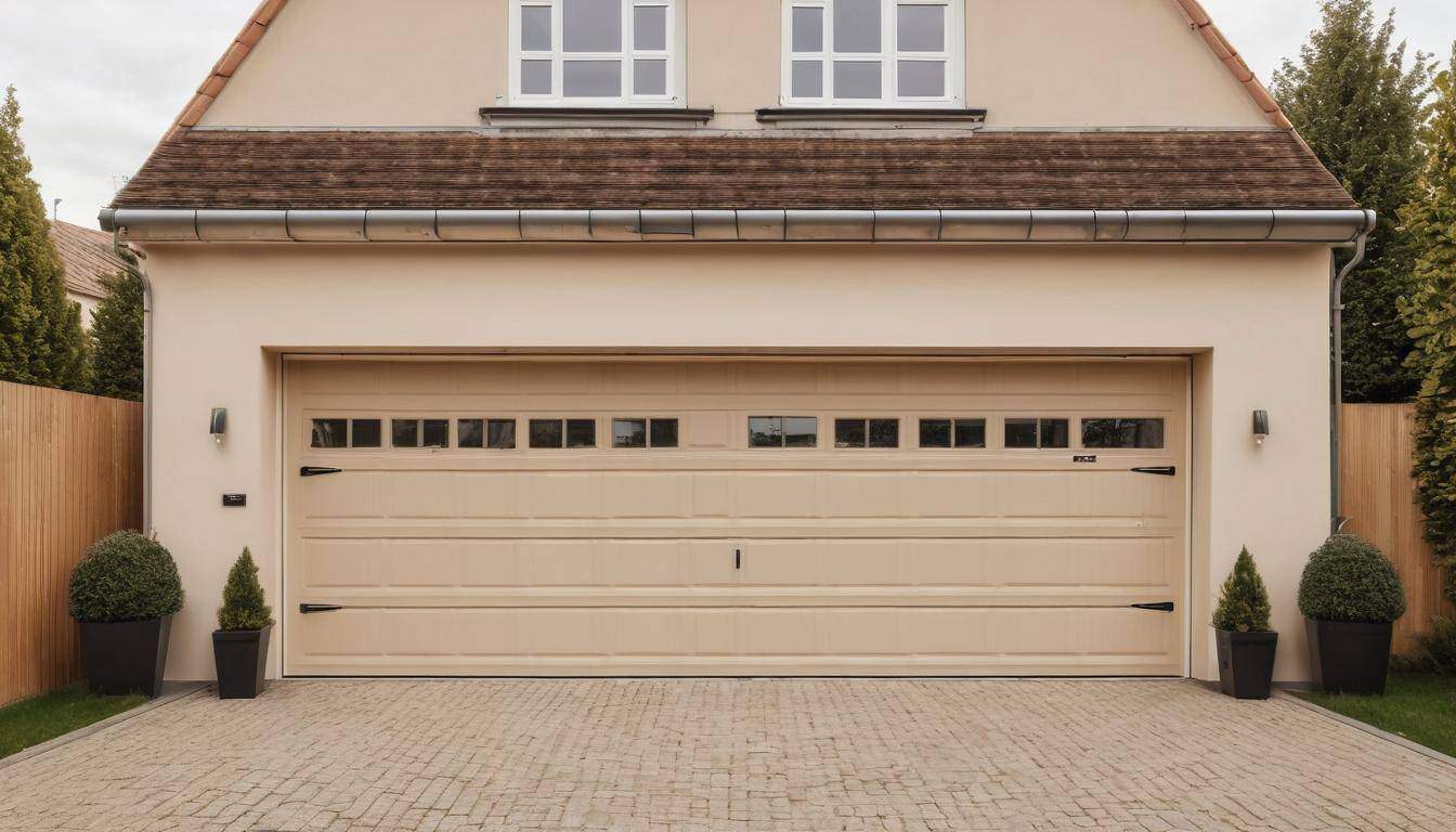 Stylish beige garage