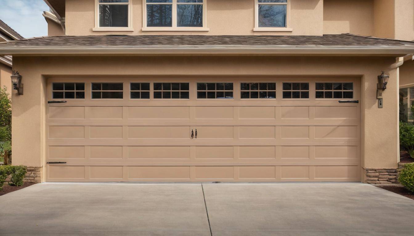 Tan garage door aesthetics