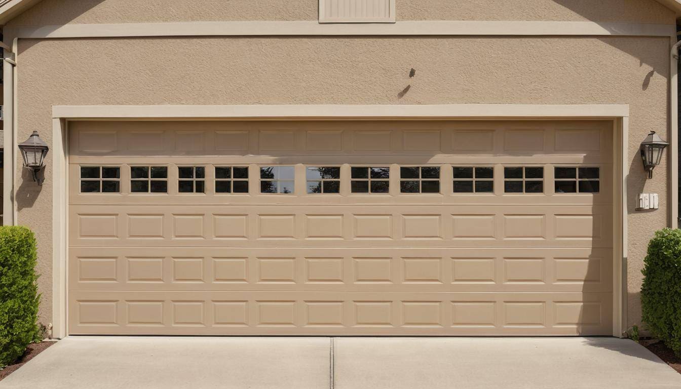 Tan garage door elegance