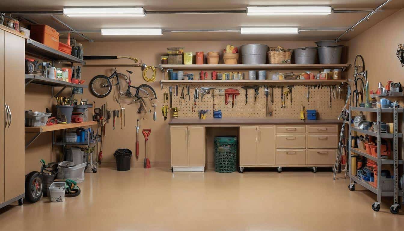 Tan garage interior