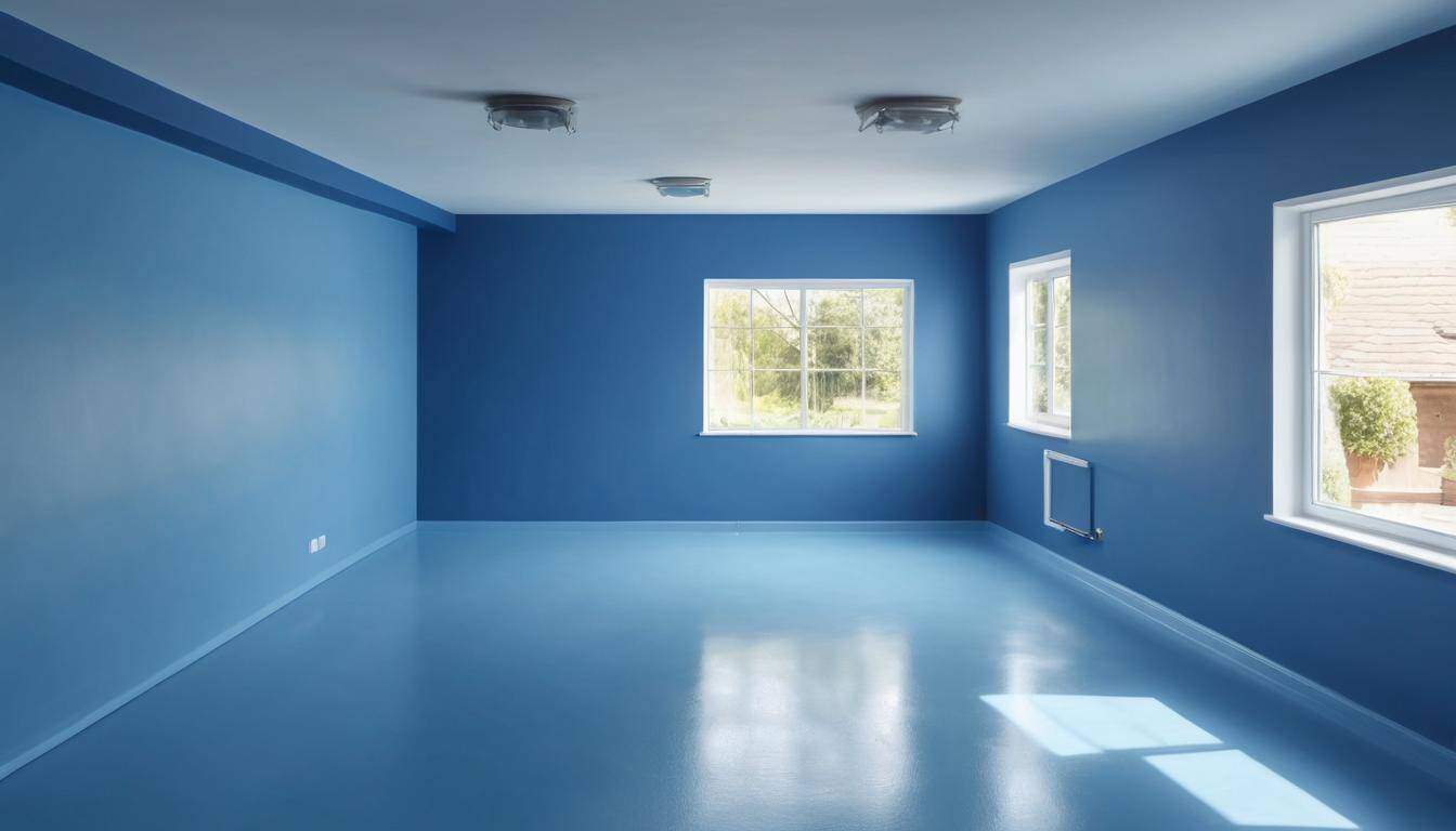 Tranquil blue garage painting