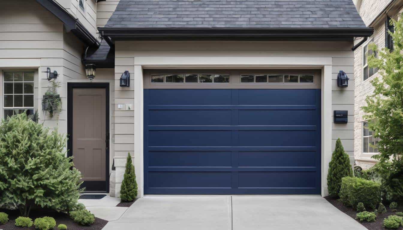 Urban navy blue garage