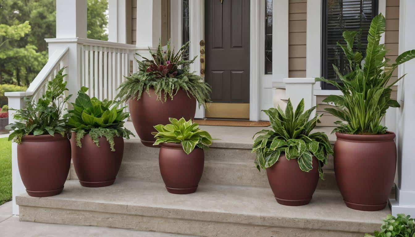 Elegant porch planters