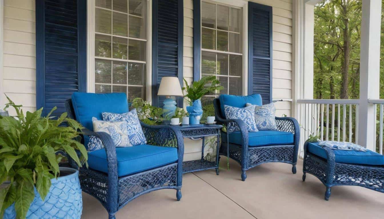 Serene Blue Front Porch Decor